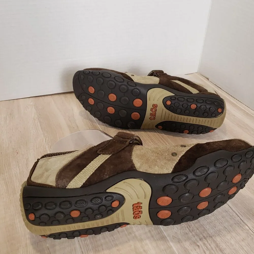 Taos Bravo Mary Jane Brown Leather Shoes Womens Size 8 US Adj Strap